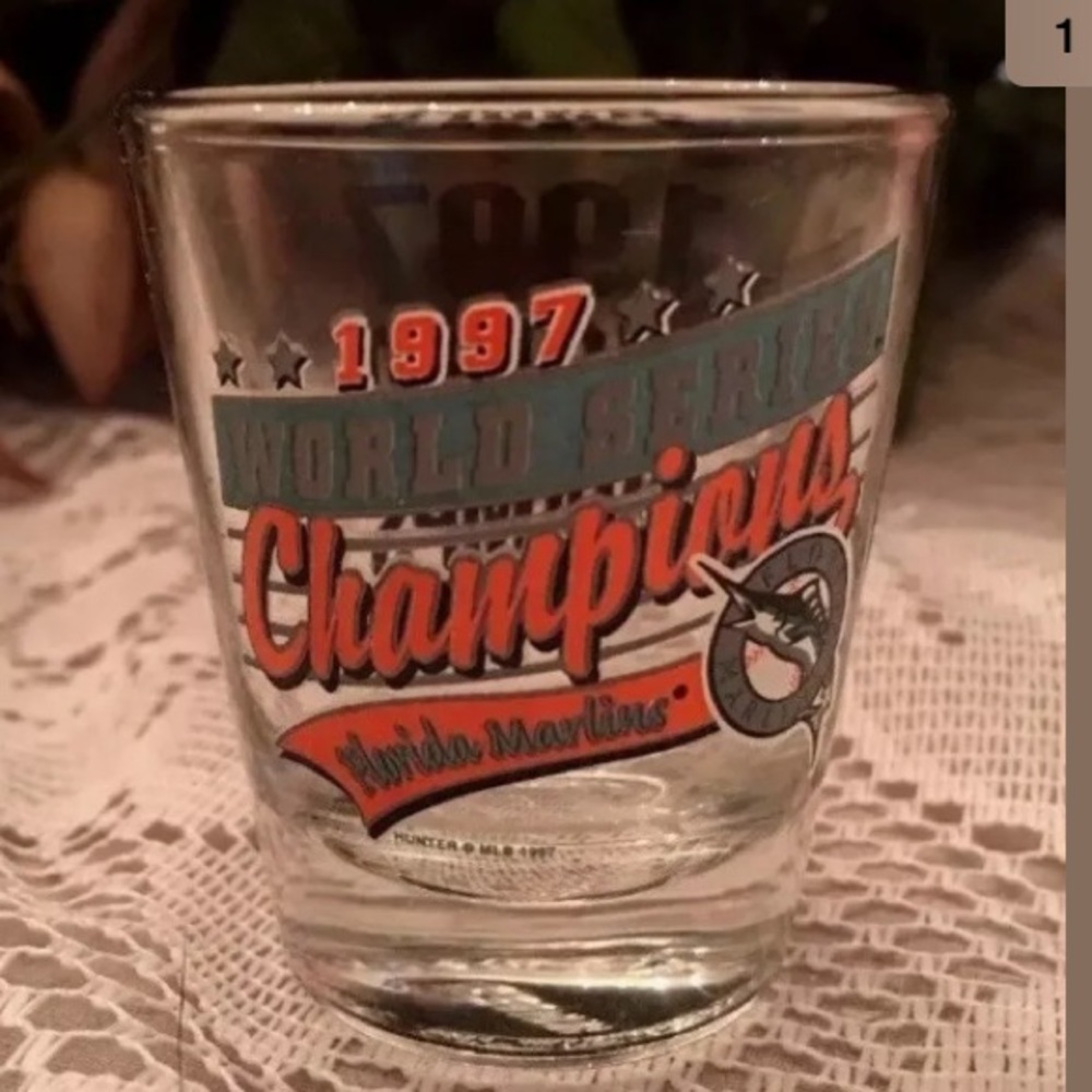 Vtg Florida Marlins 1997 World Series Shot Glass